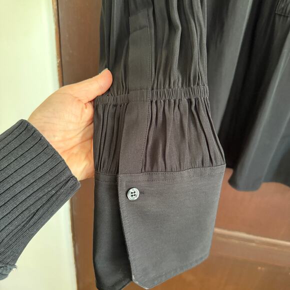 A.L.C. | Black Paulina Top Oversized Cuff Popover Shirt Blouse | Size 6 Boho - Picture 5 of 7